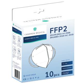 Masques FFP2 (Médical) Blancs - CAMERON MEDICAL - emballage individuel (10p.)