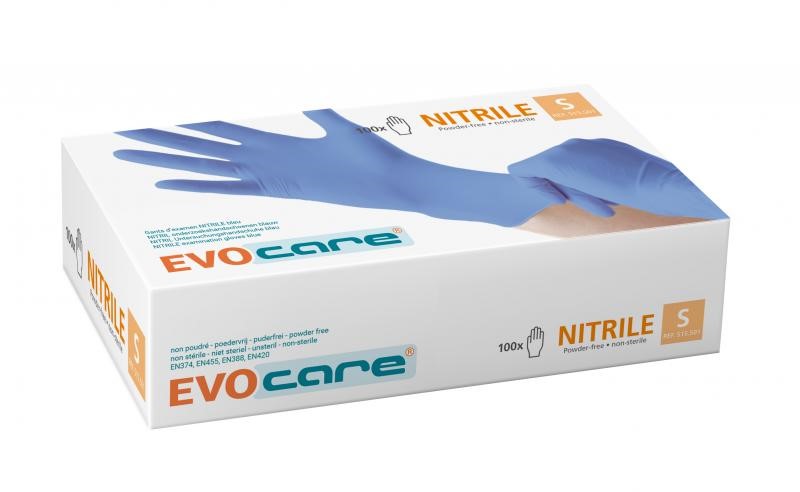 Gants Nitrile bleus - EVOCARE (100p.)