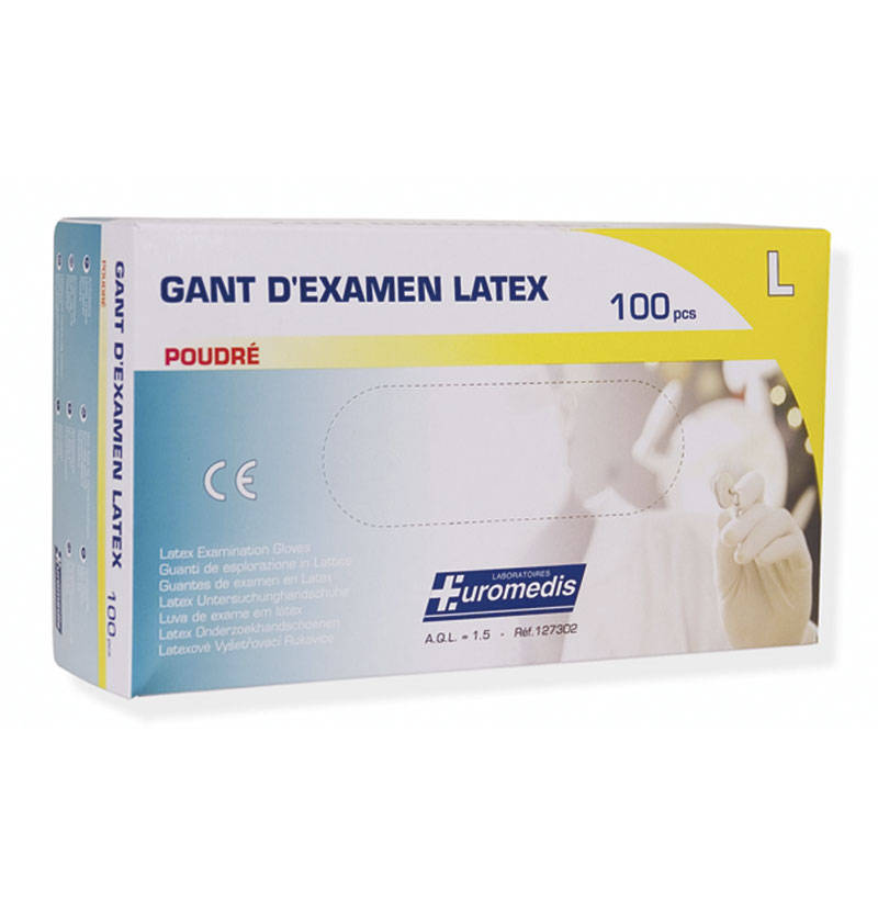 Gants Latex (poudré) - EUROMEDIS (100p.)