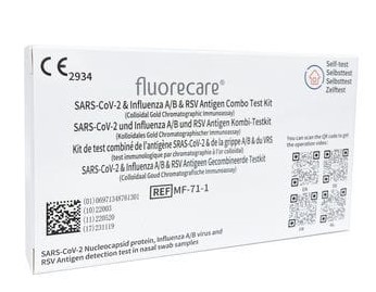 [4637-104] Autotests combinés 4 en 1 - FLUORECARE - Emballage individuel - Prélèvement nasal (25 kits)