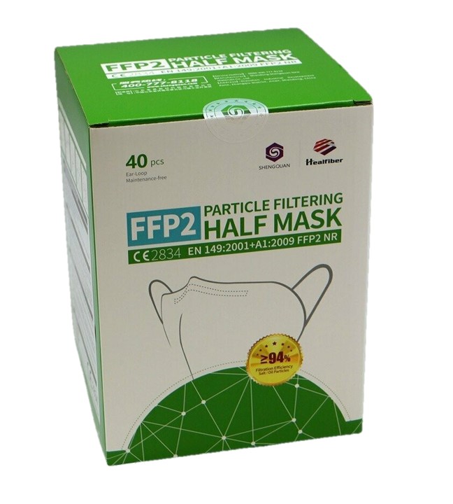 Masques FFP2 Blancs - BIOMASS GRAPHENE - emballés par 2 (40p.)